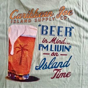 Caribbean Joe Green Breeze Tech Beer Long Sleeve T Shirt - Size XL